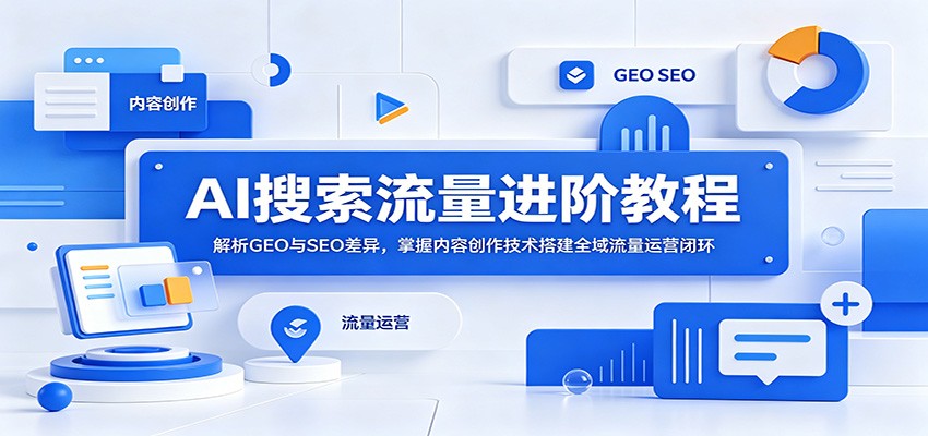 AI搜索流量进阶教程：解析GEO与SEO差异，掌握内容创作技术搭建全域流量运营闭环-MFXUI中国站