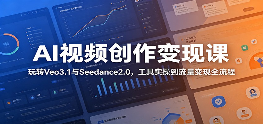 AI视频创作变现课：玩转Veo3.1与Seedance2.0，工具实操到流量变现全流程-MFXUI中国站