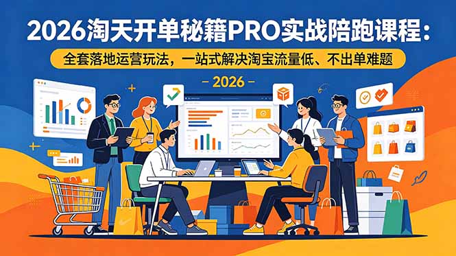2026淘天开单秘籍PRO实战陪跑课程：全套落地运营玩法，一站式解决淘宝流量低、不出单难题-MFXUI中国站