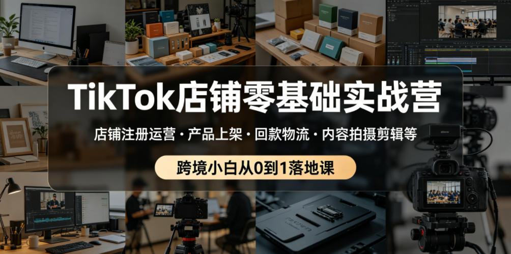 TikTok店铺零基础实战营，店铺注册运营・产品上架・回款物流・内容拍摄剪辑等 ，跨境小白从0到1落地课-MFXUI中国站