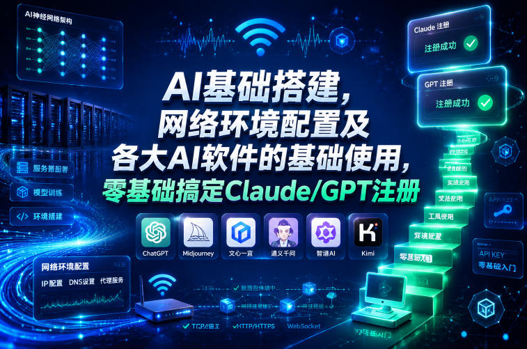 AI基础搭建,网络环境配置及各大AI软件的基础使用,零基础搞定Claude/GPT注册-MFXUI中国站