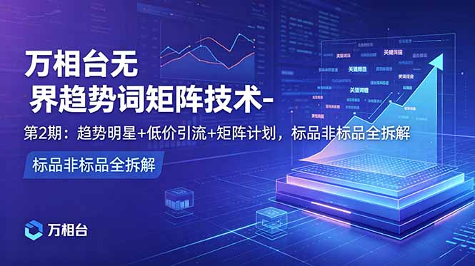 万相台无界趋势词矩阵技术-第2期：趋势明星+低价引流+矩阵计划，标品非标品全拆解-MFXUI中国站