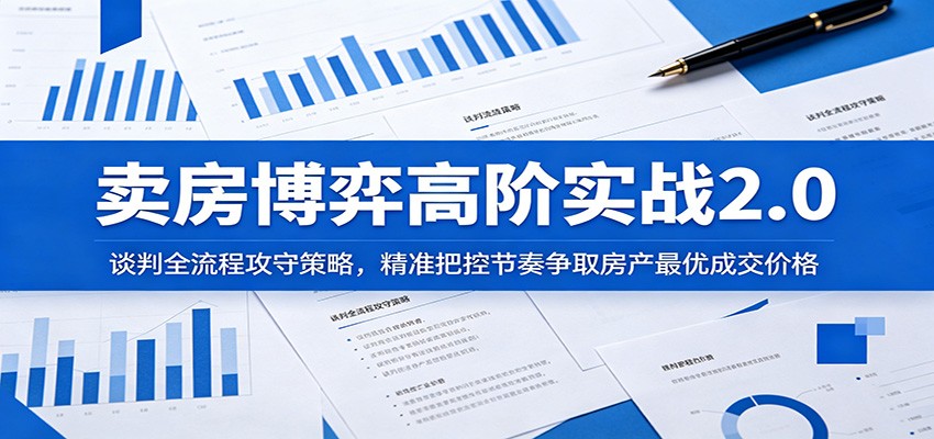 卖房博弈高阶实战2.0:谈判全流程攻守策略,精准把控节奏争取房产最优成交价格-MFXUI中国站