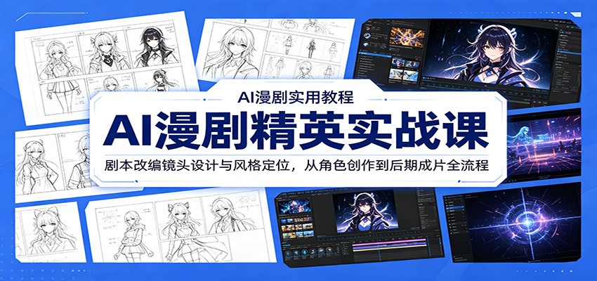 AI漫剧精英实战课：剧本改编镜头设计与风格定位，从角色创作到后期成片全流程-MFXUI中国站