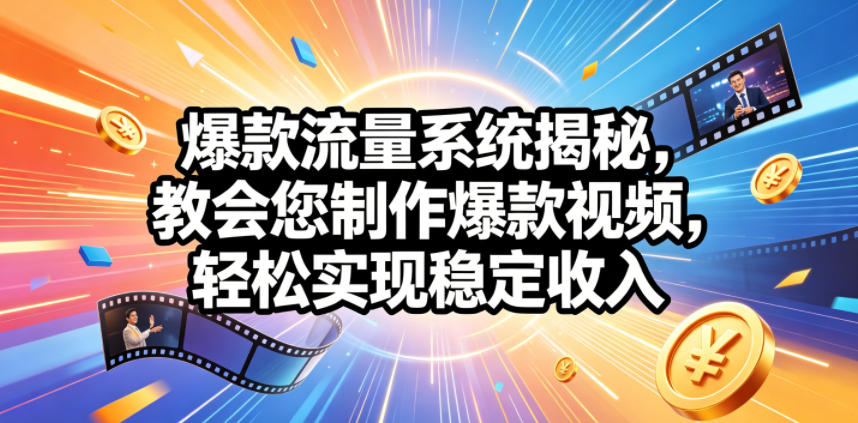 爆款流量系统揭秘,教会您制作爆款视频,轻松实现稳定收入【原创双语字幕】-MFXUI中国站