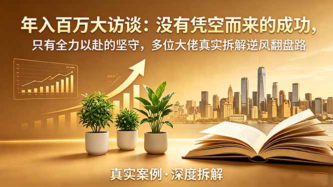 年入百万大访谈-更新：没有凭空而来的成功，只有全力以赴的坚守，多位大佬真实拆解逆风翻盘路-MFXUI中国站
