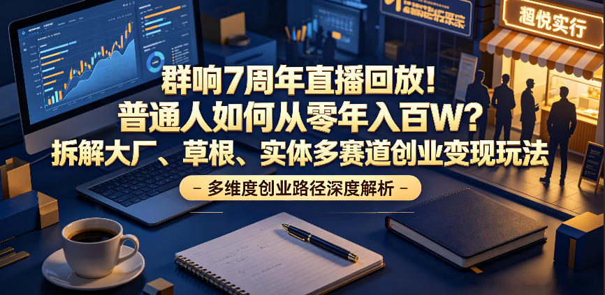 群响7周年直播回放！普通人如何从零年入百W？拆解大厂、草根、实体多赛道创业变现玩法-MFXUI中国站