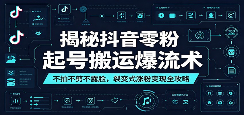 揭秘抖音零粉起号搬运爆流术：不拍不剪不露脸，裂变式涨粉变现全攻略-MFXUI中国站