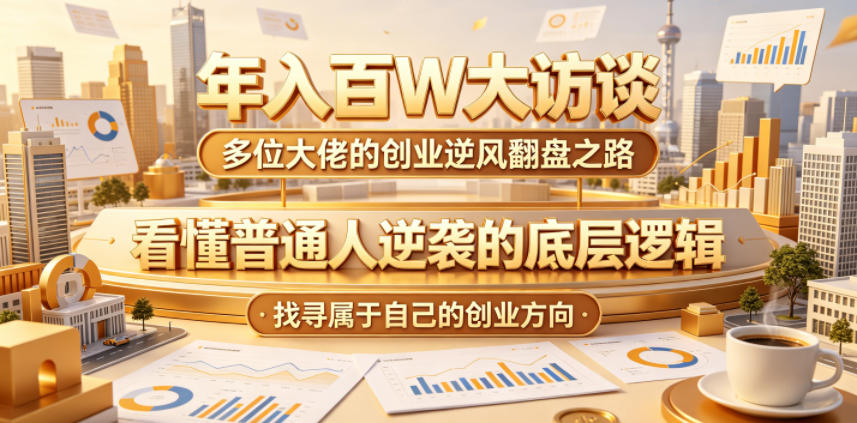年入百W大访谈，多位大佬的创业逆风翻盘之路，看懂普通人逆袭的底层逻辑，找寻属于自己的创业方向(更新0615)-MFXUI中国站