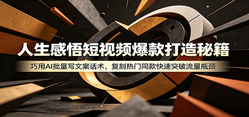 人生感悟短视频爆款打造秘籍：巧用A 批量写文案话术，复刻热门同款快速突破流量瓶颈-MFXUI中国站