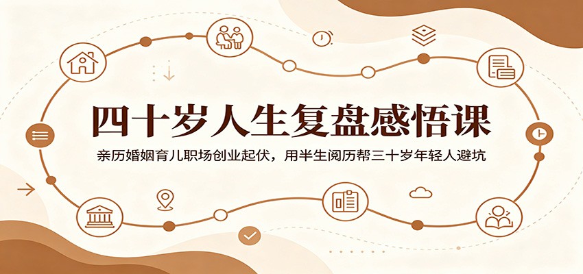 四十岁人生复盘感悟课：亲历婚姻育儿职场创业起伏，用半生阅历帮三十岁年轻人避坑-MFXUI中国站