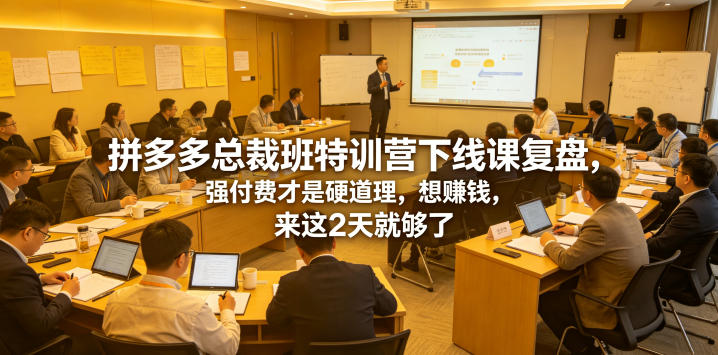 拼多多总裁班特训营下线课复盘，强付费才是硬道理，想賺钱，来这2天就够了-MFXUI中国站