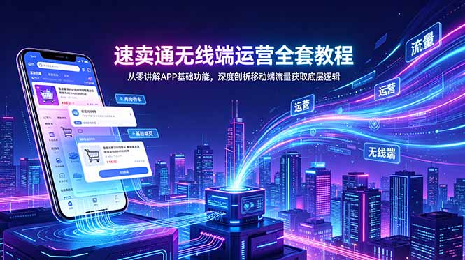 速卖通无线端运营全套教程，从零讲解APP基础功能，深度剖析移动端流量获取底层逻辑-MFXUI中国站