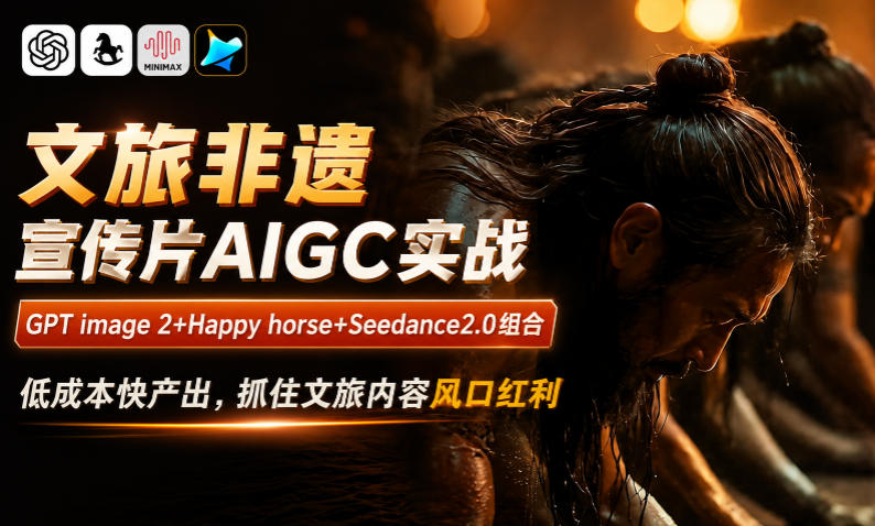 文旅非遗宣传片AIGC实战，GPT image 2+Happy horse+Seedance2.0组合，低成本快产出，抓住文旅内容风口红利-MFXUI中国站