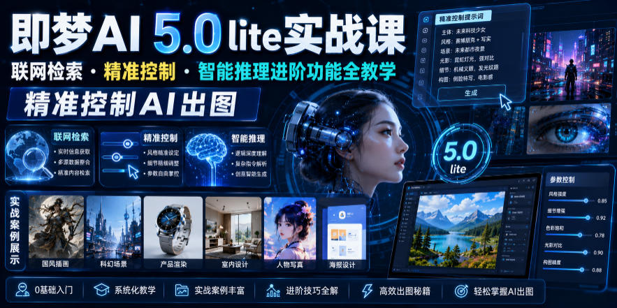 即梦AI 5.0 lite实战课，联网检索・精准控制・智能推理进阶功能全教学，精准控制AI出图-MFXUI中国站