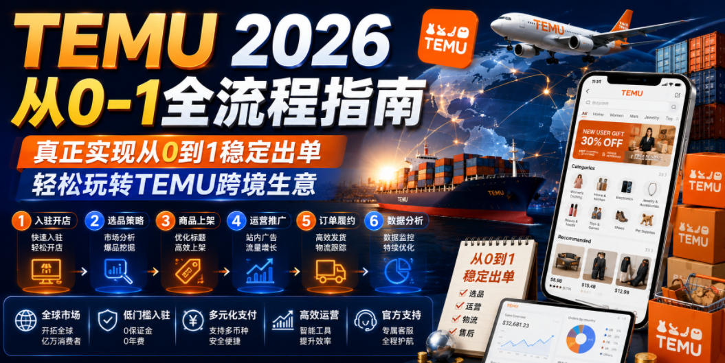 TEMU 2026从0-1全流程指南，真正实现从0到1稳定出单，轻松玩转TEMU跨境生意-MFXUI中国站