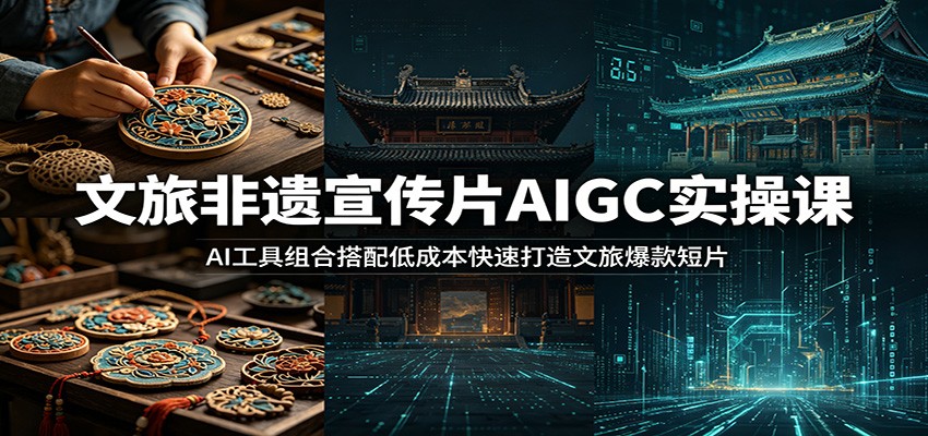 文旅非遗宣传片AIGC实操课：AI工具组合搭配低成本快速打造文旅爆款短片-MFXUI中国站