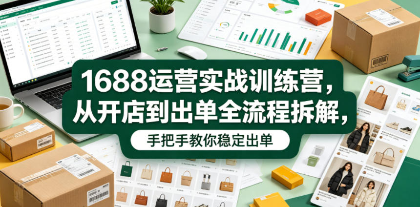 1688运营实战训练营，从开店到出单全流程拆解，手把手教你稳定出单(更新0620)-MFXUI中国站