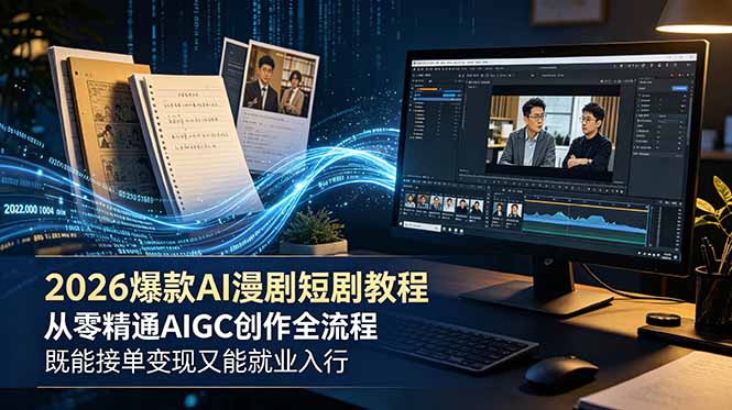 2026 爆款 AI 漫剧短剧教程 从零精通 AIGC 创作全流程 既能接单变现又能就业入行-MFXUI中国站