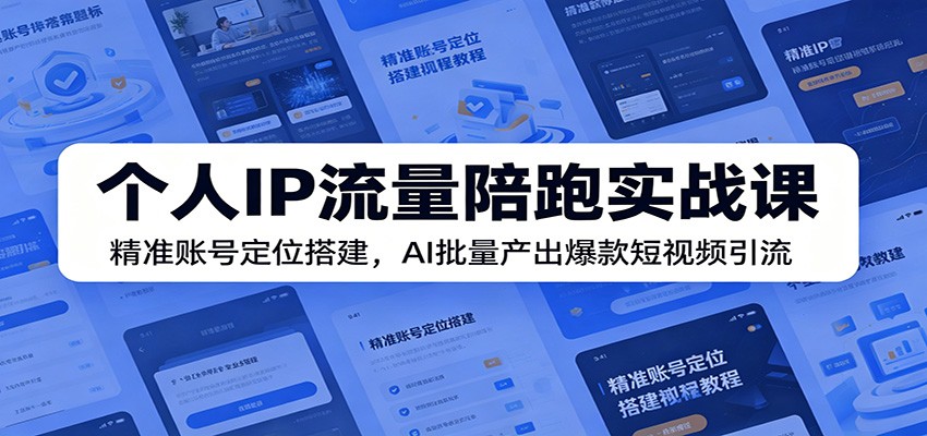 个人IP流量陪跑实战课：精准账号定位搭建，AI批量产出爆款短视频引流-MFXUI中国站