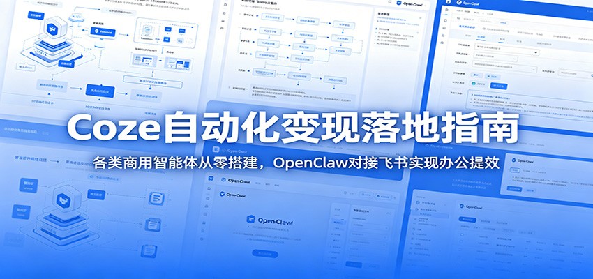 Coze自动化变现落地指南：各类商用智能体从零搭建，OpenClaw对接飞书实现办公提效-MFXUI中国站