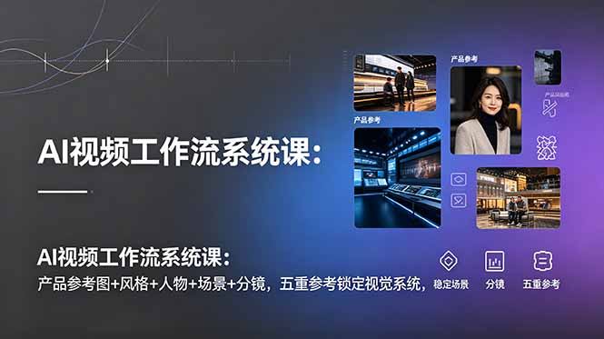 AI视频工作流系统课：产品参考图+风格+人物+场景+分镜，五重参考锁定视觉系统，稳定产出高质量视频-MFXUI中国站