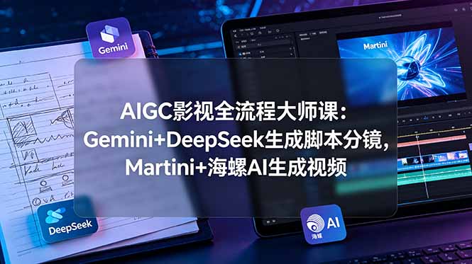 AIGC影视全流程大师课：Gemini+DeepSeek生成脚本分镜，Martini+海螺AI生成视频-MFXUI中国站