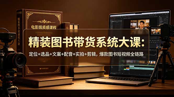 精装图书带货系统大课：定位+选品+文案+配音+实拍+剪辑，爆款图书短视频全链路-MFXUI中国站