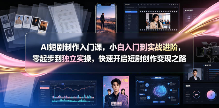 AI短剧制作入门课，小白入门到实战进阶，零起步到独立实操，快速开启短剧创作变现之路-MFXUI中国站