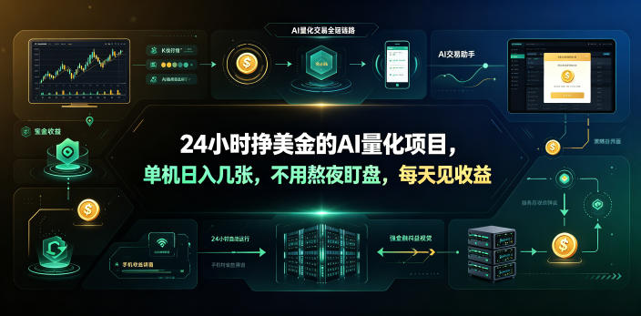 24小时挣美金的AI量化项目，单机日入几十美刀，不用熬夜盯盘，每天见收益【揭秘】-MFXUI中国站