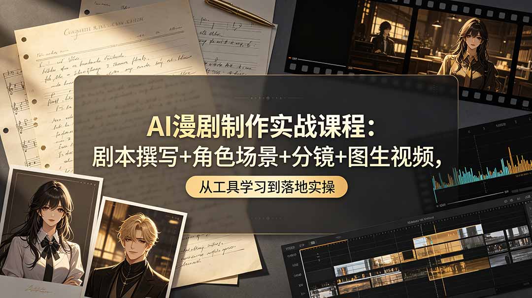 AI漫剧制作实战课程:剧本撰写+角色场景+分镜+图生视频,从工具学习到落地实操-MFXUI中国站