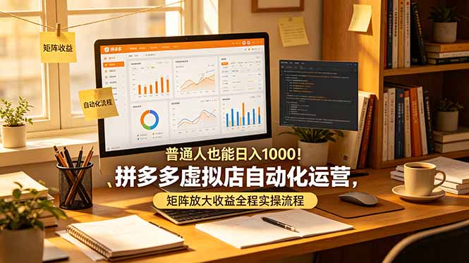 普通人也能日入 1000！拼多多虚拟店自动化运营，矩阵放大收益全程实操流程-MFXUI中国站