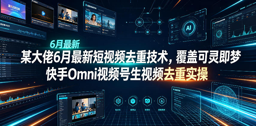 某大佬6月最新短视频去重技术，覆盖可灵即梦快手Omni视频号生视频去重实操-MFXUI中国站