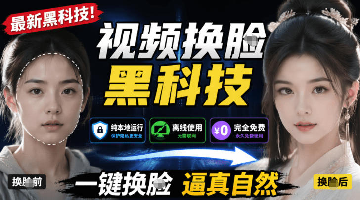 AI人工智能如此夸张?一键视频换Lian黑科技,纯本地离线运行,本地视频换Lian娱乐工具,AI FaceSwap-MFXUI中国站