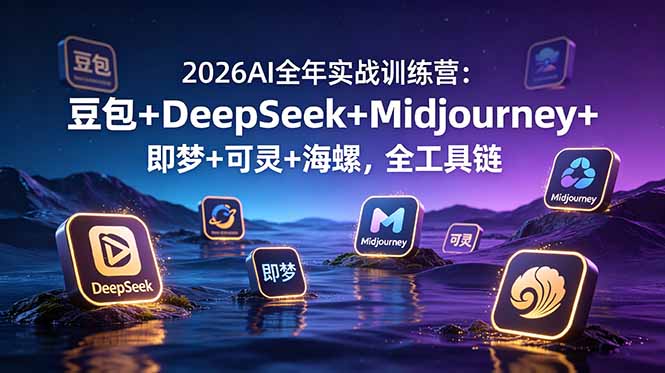 2026AI全年实战训练营：豆包+DeepSeek+Midjourney+即梦+可灵+海螺，全工具链-MFXUI中国站
