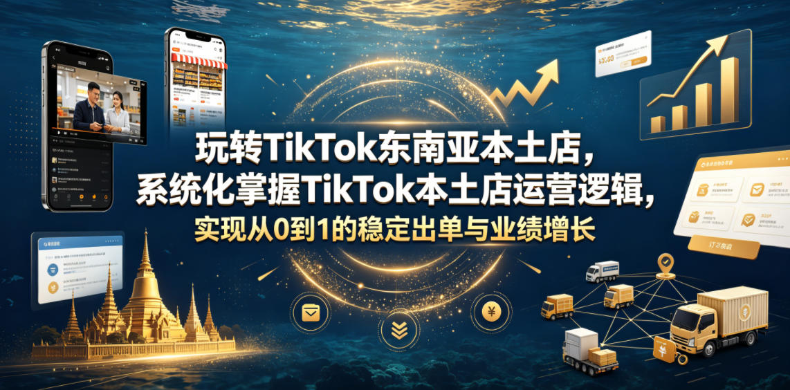玩转TikTok东南亚本土店，系统化掌握TikTok本土店运营逻辑，实现从0到1的稳定出单与业绩增长-MFXUI中国站