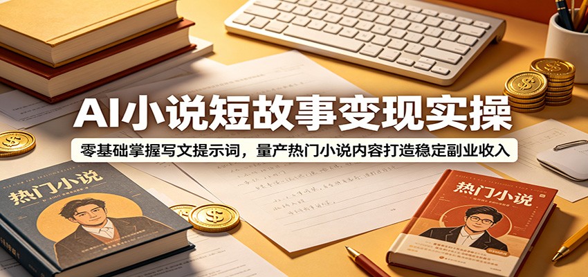 AI小说短故事变现实操：零基础掌握写文提示词，量产热门小说内容打造稳定副业收入-MFXUI中国站