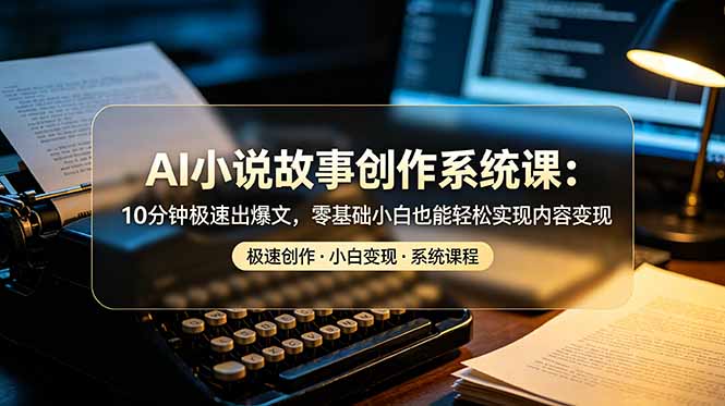 AI小说故事创作系统课:10分钟极速出爆文,零基础小白也能轻松实现内容变现-MFXUI中国站