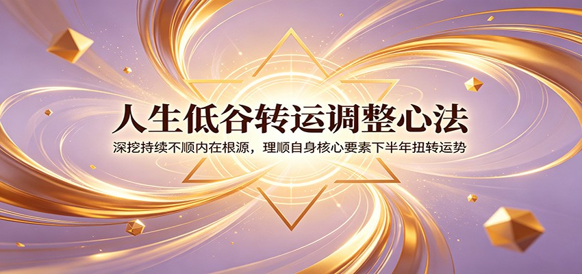 人生低谷转运调整心法：深挖持续不顺内在根源，理顺自身核心要素下半年扭转运势-MFXUI中国站