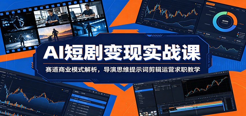 AI短剧变现实战课：赛道商业模式解析，导演思维提示词剪辑运营求职教学-MFXUI中国站