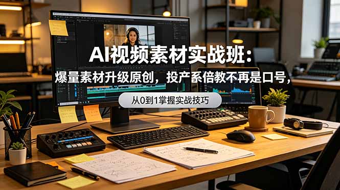 AI视频素材实战班：爆量素材升级原创，投产翻倍不再是口号，0-1系统教学实战落地-MFXUI中国站