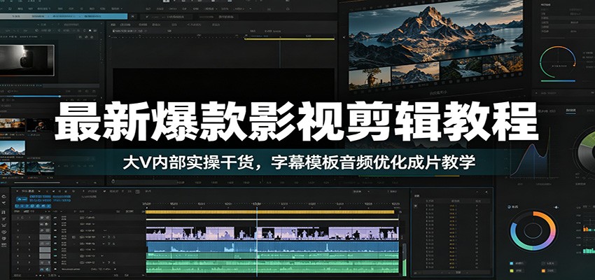 最新爆款影视剪辑教程：大V内部实操干货，字幕模板音频优化成片教学-MFXUI中国站