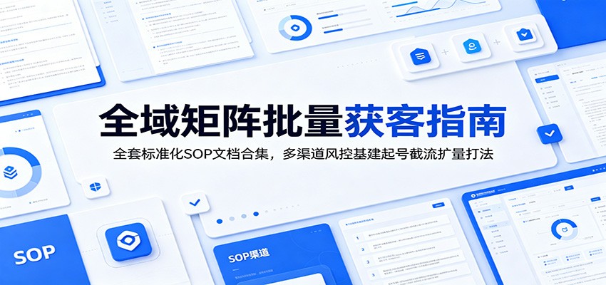 全域矩阵批量获客指南：全套标准化SOP文档合集，多渠道风控基建起号截流扩量打法-MFXUI中国站