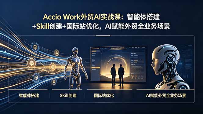 Accio Work外贸AI实战课：智能体搭建+Skill创建+国际站优化，AI赋能外贸全业务场景-MFXUI中国站