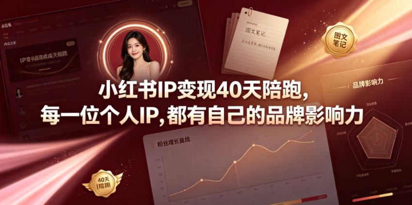 小红书IP变现40天陪跑，每一位个人IP，都有自己的品牌影响力-MFXUI中国站