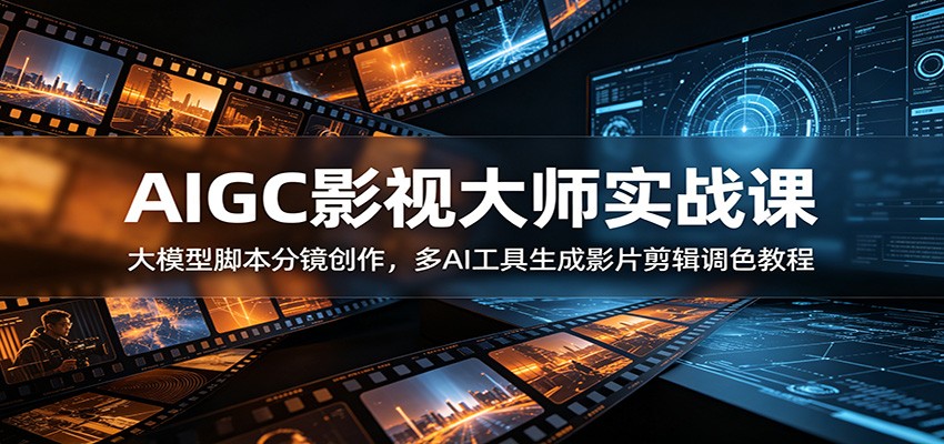 AIGC影视大师实战课：大模型脚本分镜创作，多AI工具生成影片剪辑调色教程-MFXUI中国站