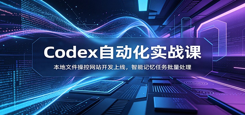 Codex自动化实战课：本地文件操控网站开发上线，智能记忆任务批量处理-MFXUI中国站