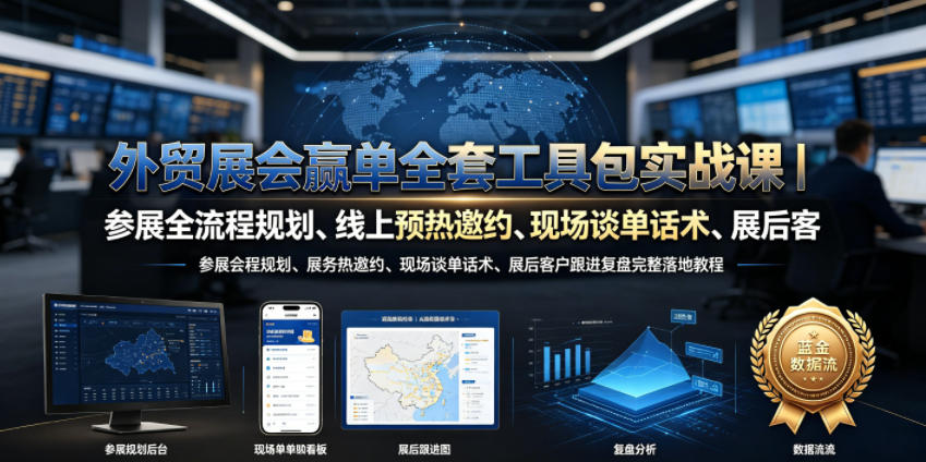 外贸展会赢单全套工具包实战课｜参展全流程规划、线上预热邀约、现场谈单话术、展后客户跟进复盘完整落地教程-MFXUI中国站