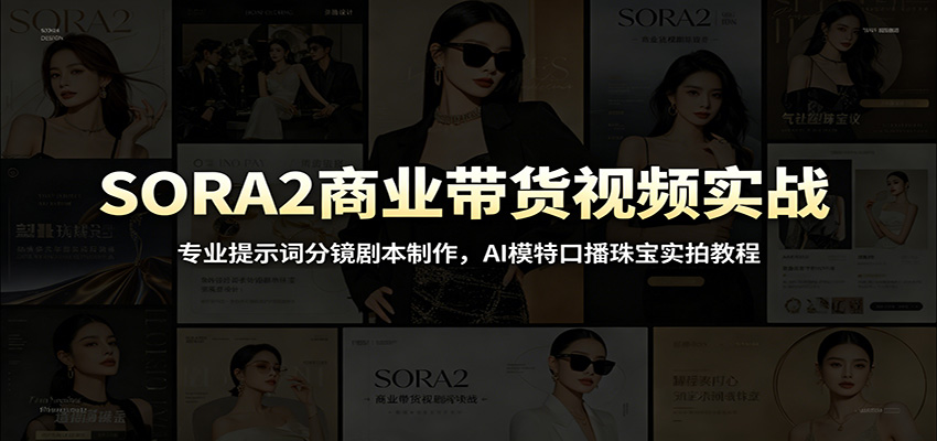 SORA2商业带货视频实战：专业提示词分镜剧本制作，AI模特口播珠宝实拍教程-MFXUI中国站