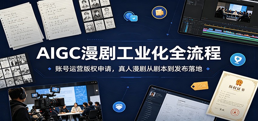 AIGC漫剧工业化全流程：账号运营版权申请，真人漫剧从剧本到发布落地-MFXUI中国站